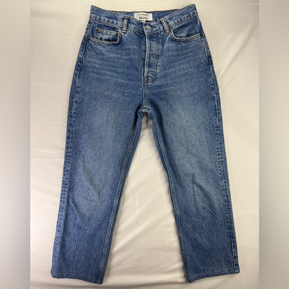 Reformation Cynthia High Rise Straight Blue Jeans Size 26